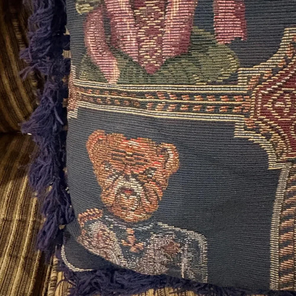 Regal Animals Tapestry Fringe Pillow Aristocrat Royalty Cats Dogs Belgian